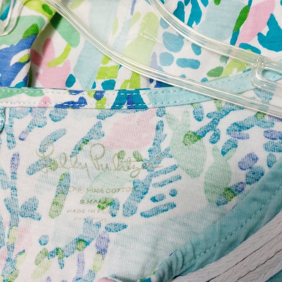 ,Lilly Pulitzer Womens Brewster T-Shirt Cap Sleeve Dress Blue Heaven XS - Picture 4 of 6